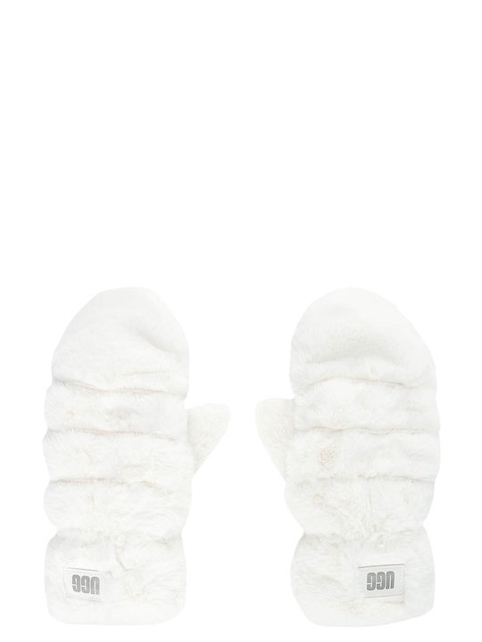 Ugg Australia Λευκά Γυναικεία Γάντια με Γούνα