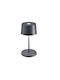 Zafferano Olivia Mini Plastic Table Lamp LED with Gray Shade and Base