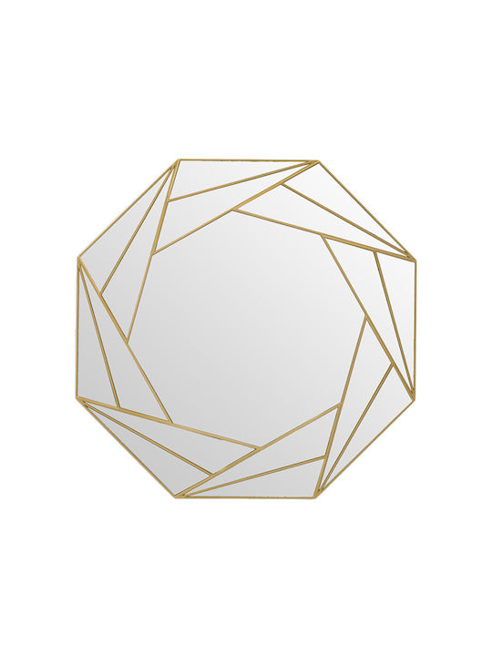 Click Καθρέπτης Τοίχου με Χρυσό Πλαστικό Πλαίσιο 65x65cm