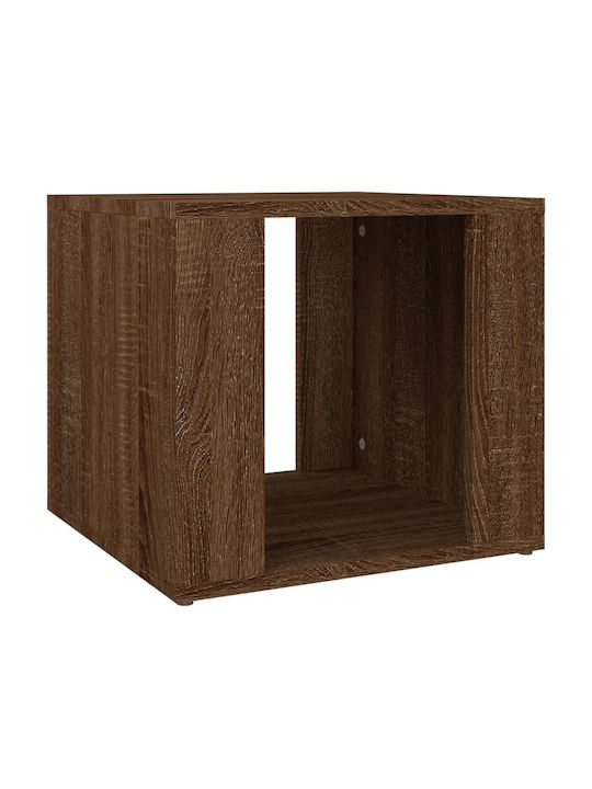 Wooden Bedside Table Καπνιστή Δρυς 41x40x36cm