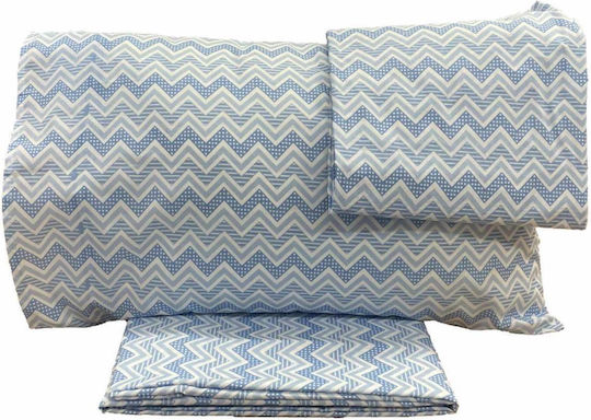 Linea Home Set Cearceafuri Pentru Copii Single Zic Zac Albastru Deschis 160x240cm Linea Home Set Cearceafuri Pentru Copii Single Zic Zac Albastru Deschis 160x240cm