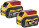 DEWALT Set 2 Tool Batteries 18V with Capacity 6Ah