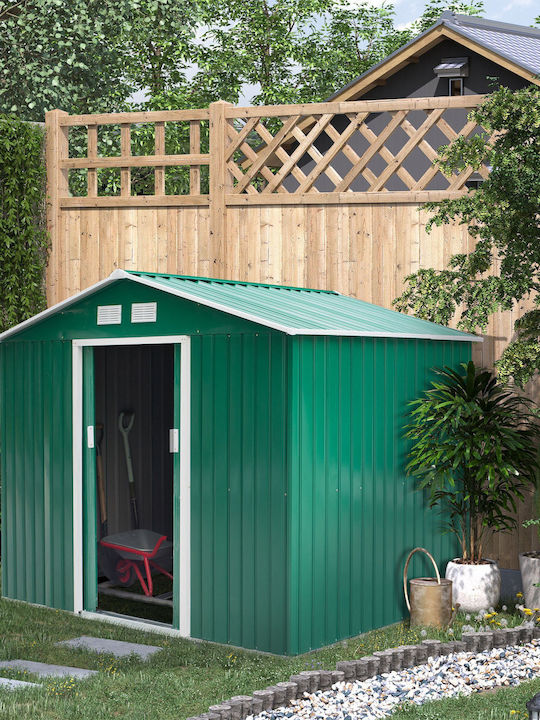 Metallic Garden Shed Green with Air Vents L2.77...