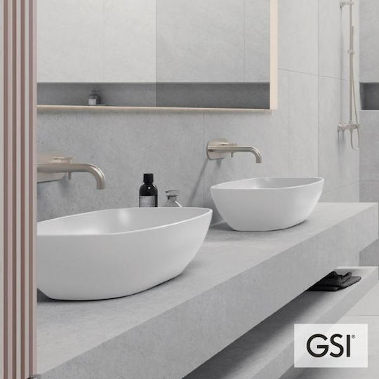 GSI Nubes Επικαθήμενος Νιπτήρας Πορσελάνης 40x35x16cm Λευκός