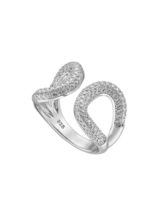 Oxzen Damen Ring mit Zirkonia aus Silber