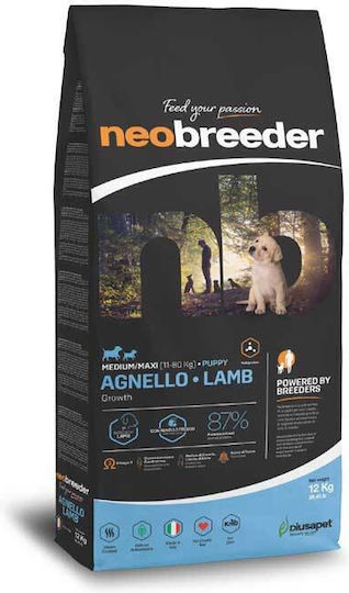 Neobreeder Puppy Medium/Maxi 12kg Ξηρά Τροφή για Κουτάβια Μεσαίων & Μεγαλόσωμων Φυλών με Αρνί
