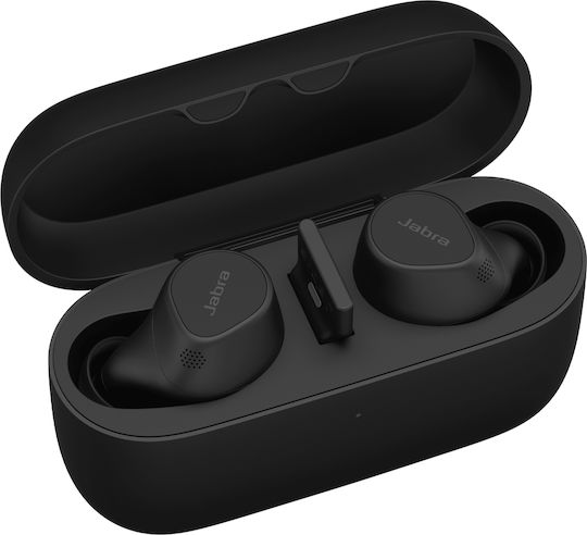Jabra Evolve2 7 Buds - USB-A UC Bluetooth Handsfree Ακουστικά με Αντοχή στον Ιδρώτα και Θήκη Φόρτισης Μαύρα
