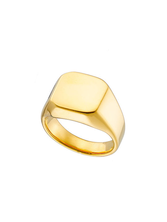 Oxzen Men's Gold Plated Steel Ring