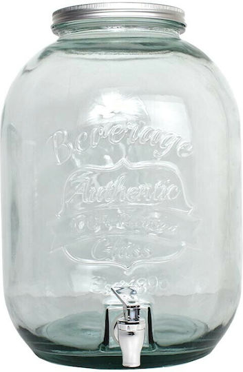 Glass Vase Beverage Dispenser with Spigot 12.5lt