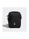 Adidas Fabric Shoulder / Crossbody Bag with Zipper & Adjustable Strap Black 15x5x21cm