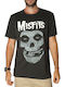 Amplified Misfits Skull Logo T-shirt Μαύρο Βαμβακερό