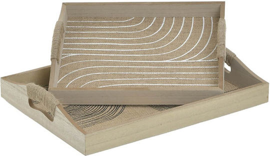 Inart Ξύλινος Δίσκος Σερβιρίσματος 40x30x7cm 2τμχ