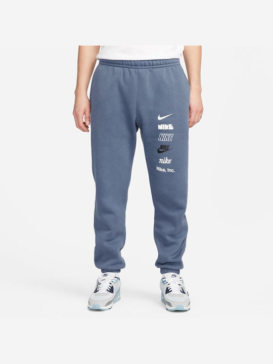 Nike Παντελόνι Φόρμας με Λάστιχο Fleece Μπλε
