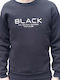 Men's Sweatshirt Three-Striped Cotton Black 75245