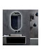 Imex Tokyo Oval Badezimmerspiegel LED Berührung aus Metall 50x90cm Schwarz