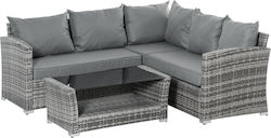 Outdoor Living Room Set with Pillows Γκρι 4pcs