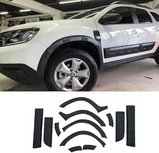 Carner Protective Film for Car Tires Side Wheel Arches & Door Trim for Dacia Duster 2010-2017 12pcs Black