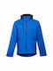THClothes Zagrep Work Jacket Softshell with Fleece Lining and Detachable Hood Blue