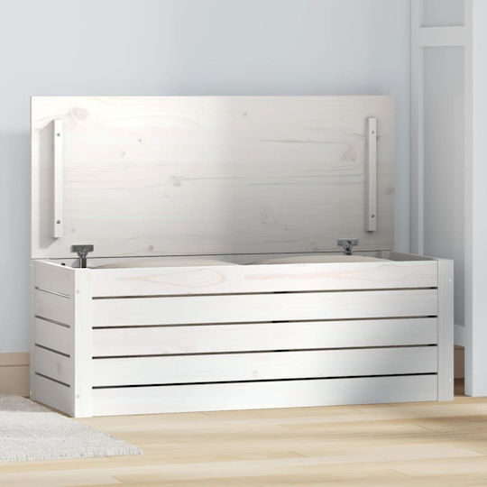 vidaXL Декоративна куфар Дърво Бял 89x36.5x33бр