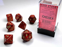 Chessex Call of Cthulhu Scarab Dice Scarlet/Gol...