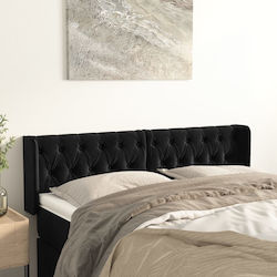 vidaXL Fabric Bed Headboard Black 147x88cm