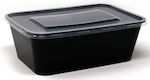 Disposable Plastic Tableware for Hot / Microwave Safe 750ml Black 50pcs