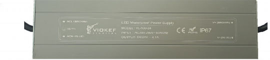 Viokef Τροφοδοτικό LED Μαγνητικής Ράγας Στεγανό IP67 Ισχύος 100W με Τάση Εξόδου 24V