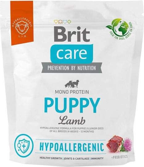 Brit Care Puppy Hypoallergenic 1kg Ξηρά Τροφή χωρίς Γλουτένη για Κουτάβια με Αρνί