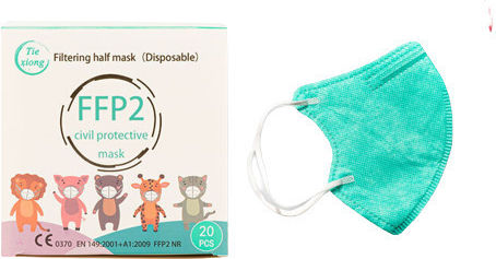 Tiexiong Civil Protective Kids Маска за защита FFP2 за деца Тюркоазен 1бр