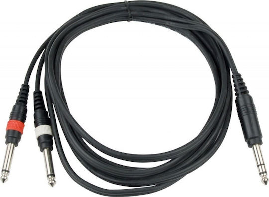 Hilec Cable 6.3mm male - 2x 6.3mm male 3m (CALIN323)