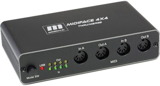 Miditech Interfață Midi MIDIface 4x4 thru/merge Negru