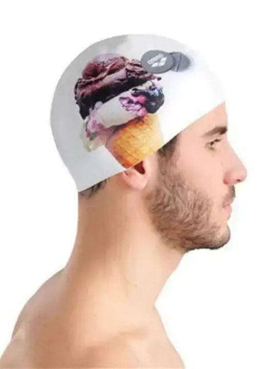 Arena HD Silicone Adults Swimming Cap White