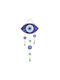 Inart Hanging Wall Decor Eye Blue Made of Glass 30x2x75cm