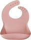 Minikoioi Waterproof Bib Silicone with Button & Pocket Pink for 6 m+
