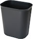 Ready Plastic Waste Basket for Hotel Rooms with Dimensions W23xD16xH26cm. Black 1pcs