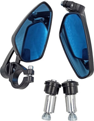 Rolinger Motorcycle Mirrors Οπισθοπορείας Black 2pcs