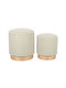 Scaune Camera de zi cu Spațiu de Stocare Îmbrăcat în Țesătură Beige / Gold 2buc 37x37x42buc