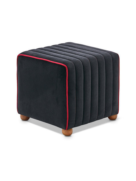 Stools For Living Room Upholstered with Velvet Mona Black 1pcs 40x40x40cm