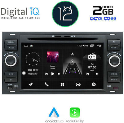 Digital IQ Sistem Audio Auto pentru Ford C-Max / Tranzit / Kuga / Concentrare / Fiesta / Fuziune 2004-2008 (Bluetooth/USB/AUX/WiFi/GPS/Apple-Carplay/Partitură) cu Ecran Tactil 7"