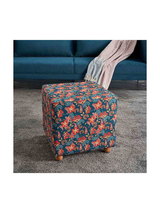 Hocker Für das Wohnzimmer Gepolstert mit Stoff Nergis Mehrfarbig 40x40x40cm