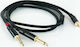 Master Audio Cable 2 x 6.3mm male - 3.5mm male 1m (56201-881)