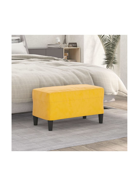 Velvet Upholstered Bench Stool Yellow 70x35x41cm