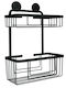Kleine Wolke Rocco Wall Mounted Bathroom Shelf Metallic with 2 Shelves 26x13.5x35.5cm Black