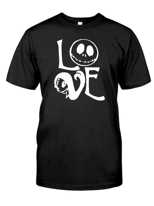 Pegasus T-shirt Love The Nightmare Before Christmas σε Μαύρο χρώμα