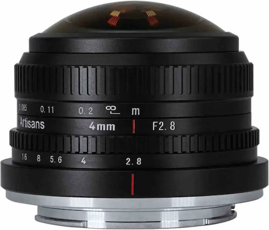 7artisans Obiectiv Foto Crop 4mm f/2.8 Circular Ochi De Pește Pentru Montaj Fujifilm X Negru