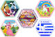 Hexagon Kite Hârtie cu Coada 100x100cm (Diverse modele/culori)
