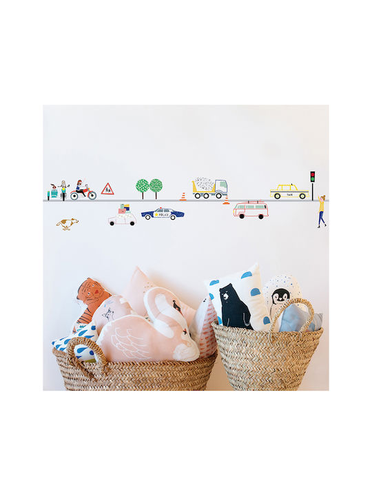 Mimi'lou Kinder Wandsticker Wand Wandbordüre Traffic 500cm
