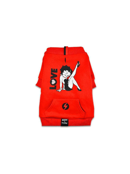 Dashi Sweatshirt Vintage Betty T-shirt Dog in Red color L 47.5cm.