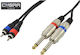 Cobra Кабел 2x 6,3 мм мъжки - 2x RCA мъжки 6м Черен (CL080-06)