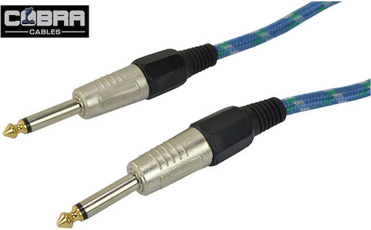 Cobra Cable 6.3mm male - 6.3mm male 3m Μπλε (CL210-03)